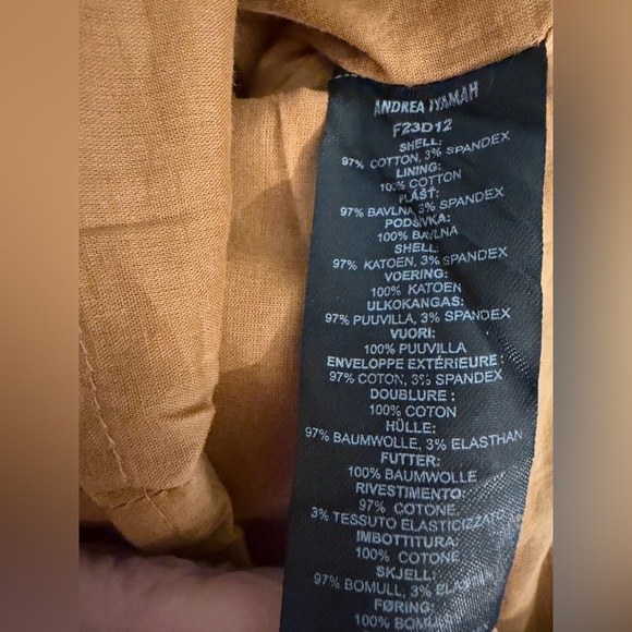 NEW $385 NWT Andrea Iyamah Palla Dress Caramel Corset Midi Size S - Picture 8 of 8